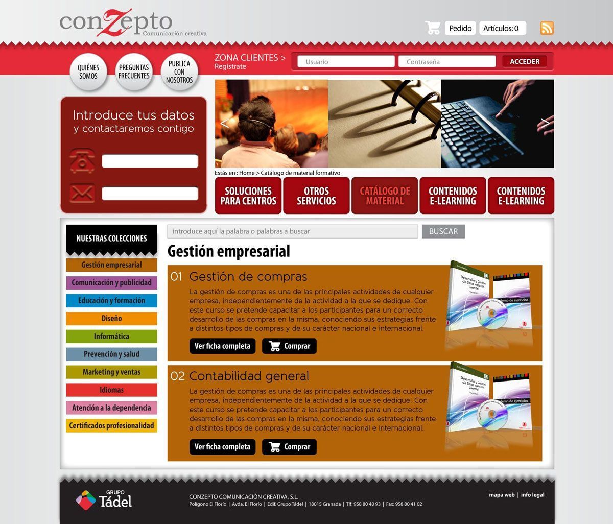 Diseño web_Conzepto_catálogo de material
