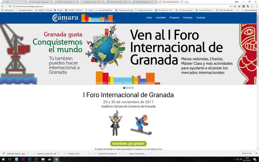 La web del I Foro Internacional de Granada